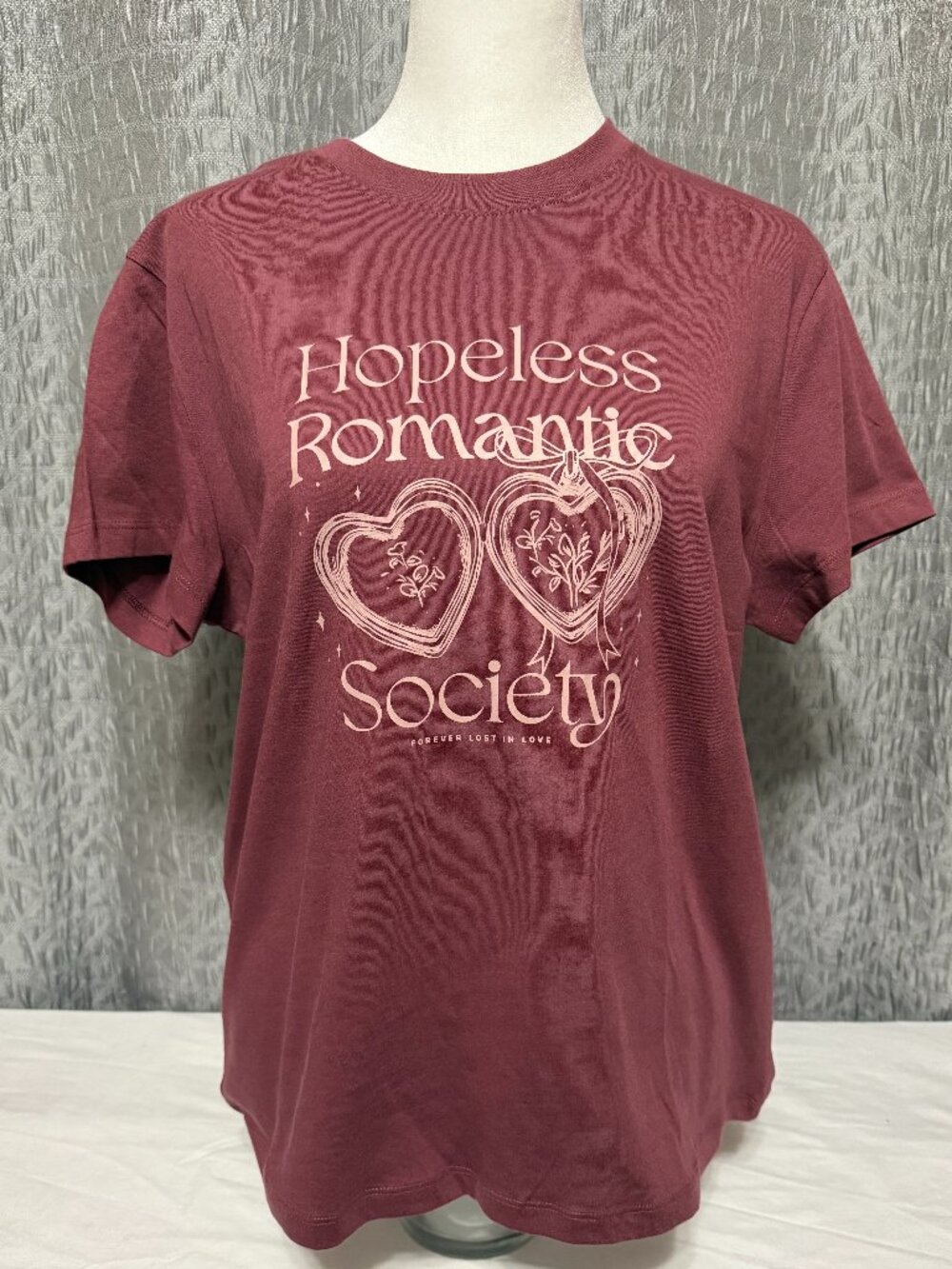 NWT Pact Women's Organic Cotton Hopeless Romantic Society Graphic Tee Medium